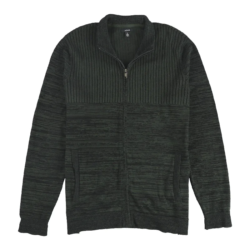 Alfani Mens Textured Cardigan Sweater, Green, X-Large