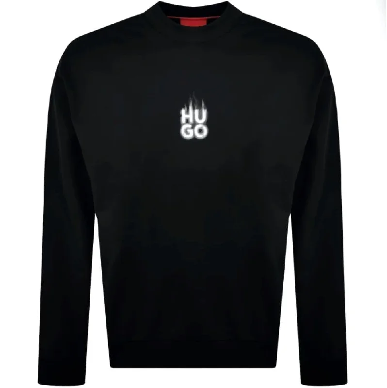 Cozy Lounge Wear Hugo Men's Durungu Small Logo Crewneck Sweater, Black