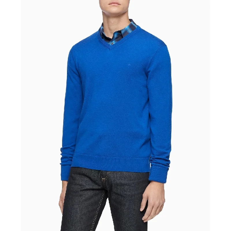 Elegant Design Calvin Klein Men's Merino Wool V-Neck Sweater Navy Size XX-Large