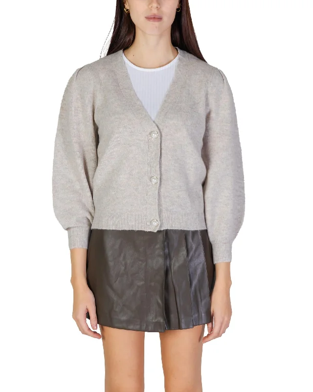 Fresh And Natural Jacqueline De Yong Low-Cut V-Neck Long Sleeve Cardigan