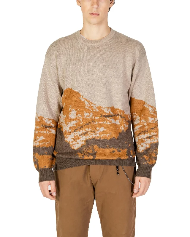 Exquisite Design Gianni Lupo Printed Knitwear with Round Neck and Long Sleeves