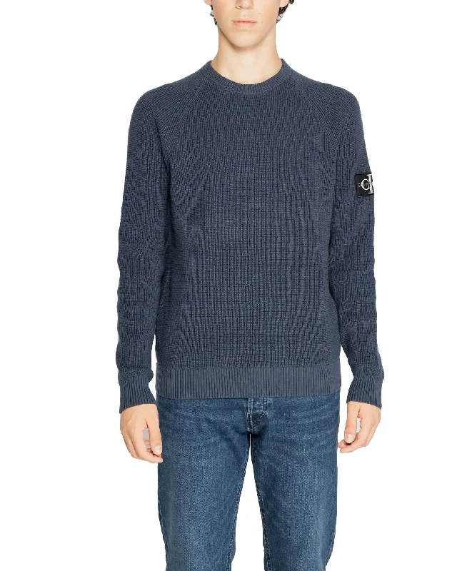 Noble Temperament Calvin Klein  Men's Cotton Waffle Knit Crewneck Sweater