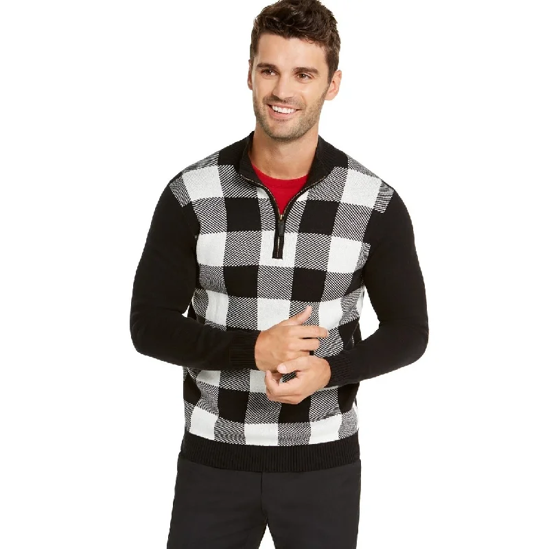 Relaxed Weekend Wear Charter Club Men's Buffalo Check Family Sweater white Size 2XL