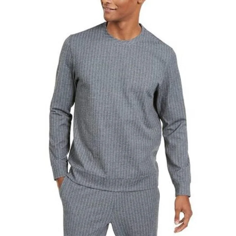 Elegant And Simple Alfani Men's Classic-Fit Stretch Stripe Knit Sweatshirt Gray Size XXL