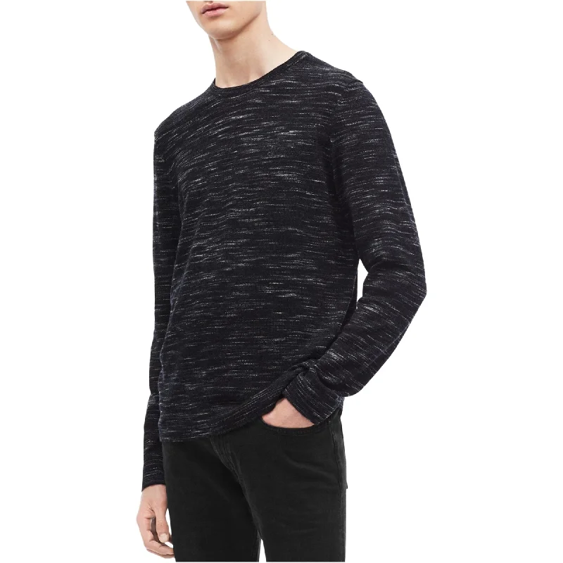 Calvin Klein Mens Space-Dye Pullover Sweater, Grey, X-Small