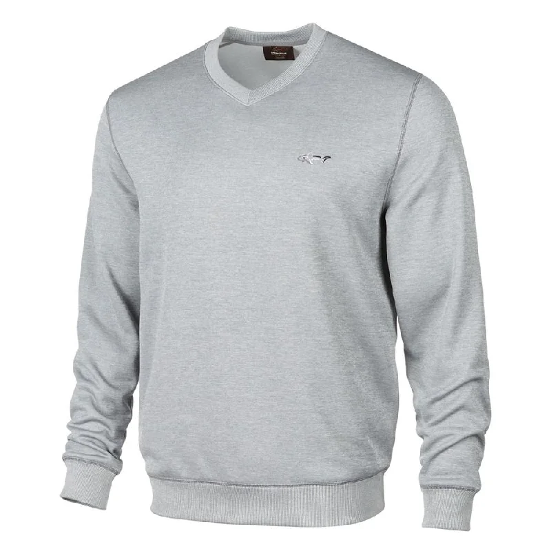 British Style Greg Norman Men's Rapiwarm V-Neck Sweater Silver Size Extra Large - XL British Style Greg Norman Men's Rapiwarm V-Neck Sweater Silver Size Extra Large - XL