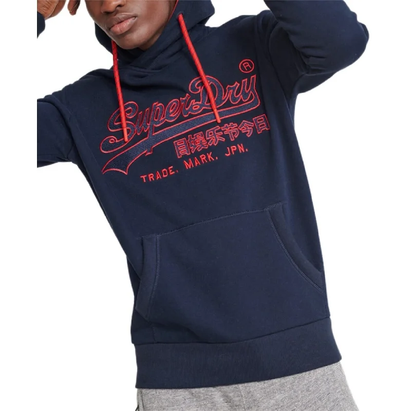 Classic Series Superdry Men's Downhill Racer Logo Hoodie Blue Size Large