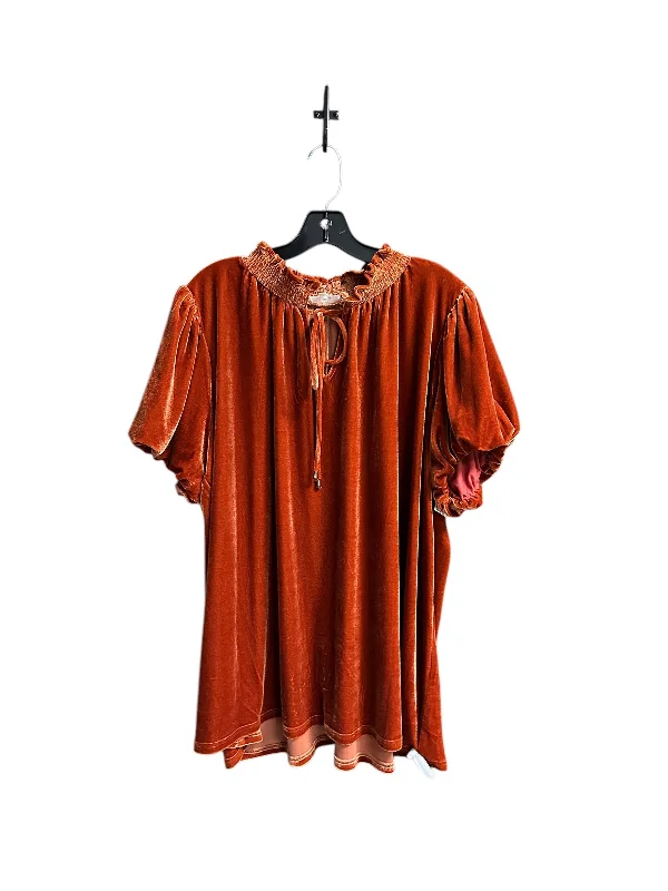 Fashion And Simplicity Top Short Sleeve By Entro In Orange, Size: Xl
