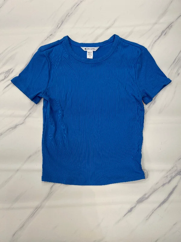 Trends Athletic Top Short Sleeve By Athleta In Blue, Size: S