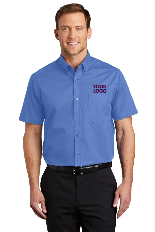 Fashionable And Versatile Port Authority Tall Short Sleeve Custom Easy Care Shirts, Ultramarine Blue Fashionable And Versatile Port Authority Tall Short Sleeve Custom Easy Care Shirts, Ultramarine Blue