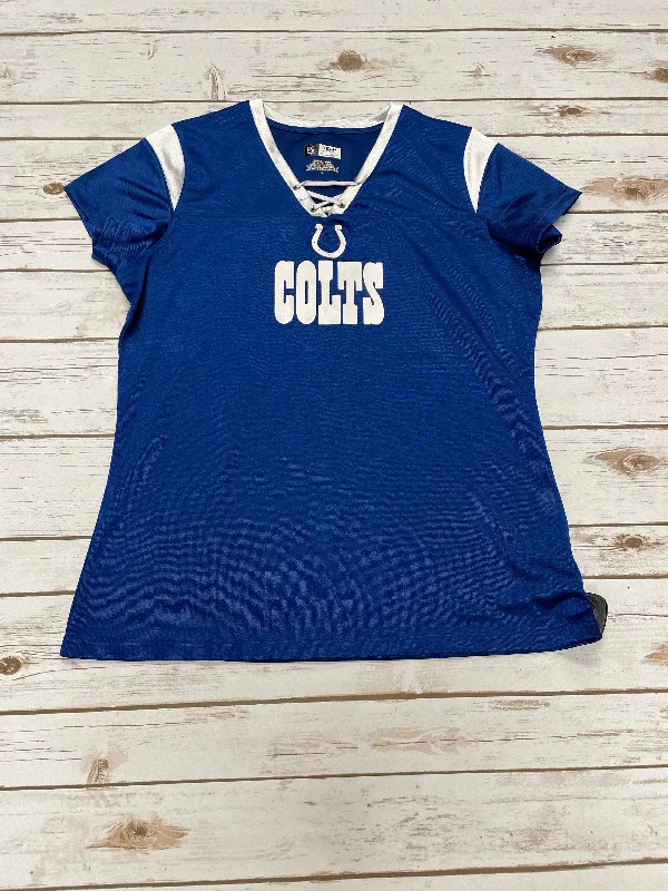 Dressing Tips Athletic Top Short Sleeve By Nfl In Blue, Size: L