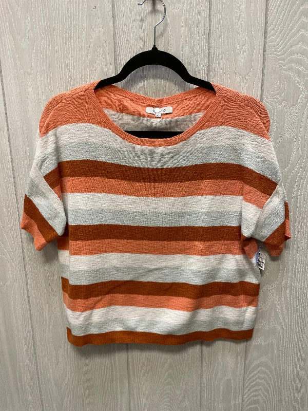 Exquisite Details Top Short Sleeve By Madewell In Striped Pattern, Size: M