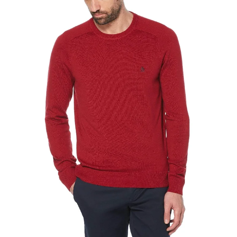 Fashionable And Versatile Original Penguin Men's Tuck Stitch Sweater Tawny Port Dark Red Size XX-Large Fashionable And Versatile Original Penguin Men's Tuck Stitch Sweater Tawny Port Dark Red Size XX-Large