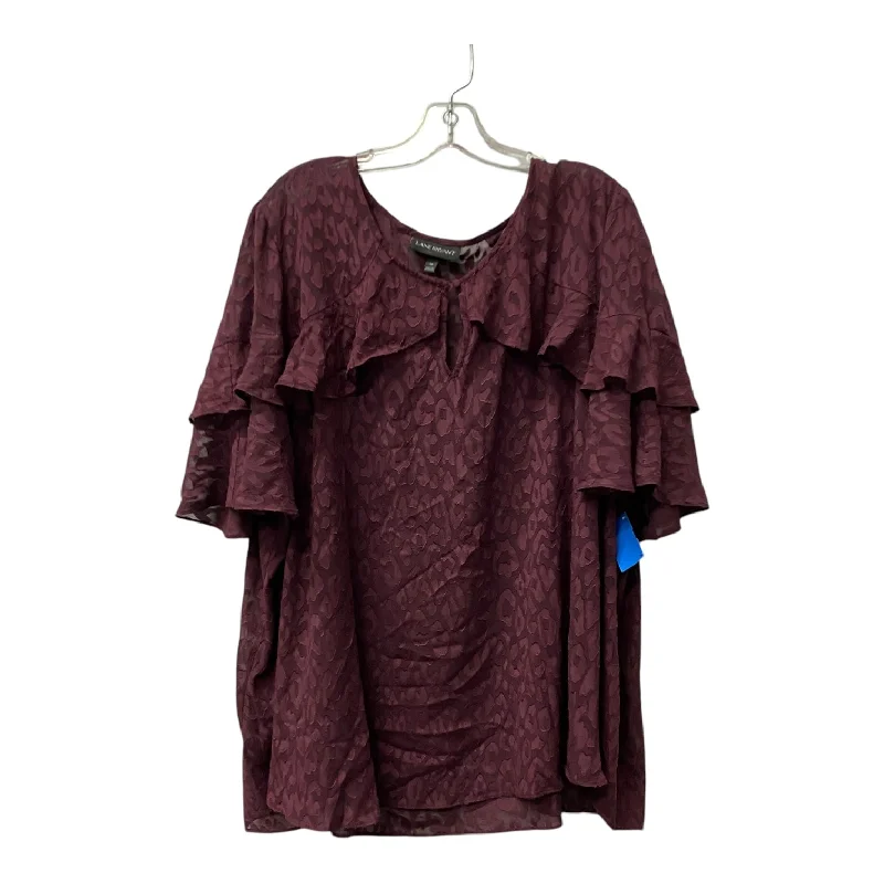 Simple Elegance Top Ss By Lane Bryant In Purple, Size:4X