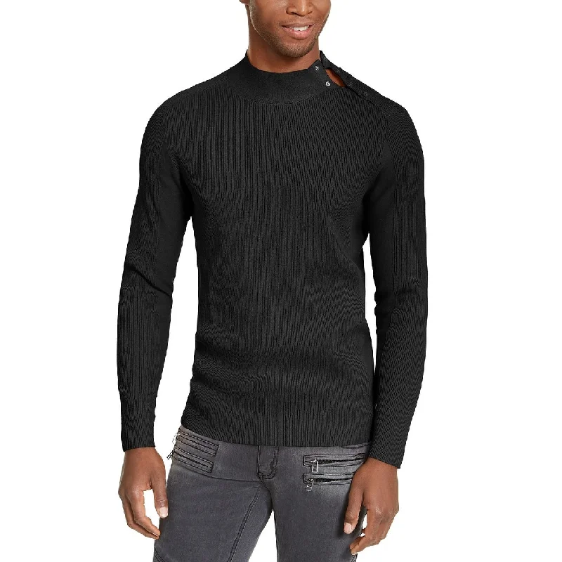 Leisure Sports INC International Concepts Men's Ribbed Button Neck Sweater Black Size 2 Extra Large Leisure Sports INC International Concepts Men's Ribbed Button Neck Sweater Black Size 2 Extra Large