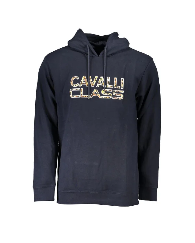 Cavalli Class  Men's Leopard Print Hooded Sweatshirt