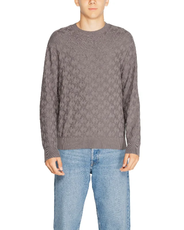 Thin Design Armani Exchange  Men's Knitwear Crew Neck Sweater - Gray