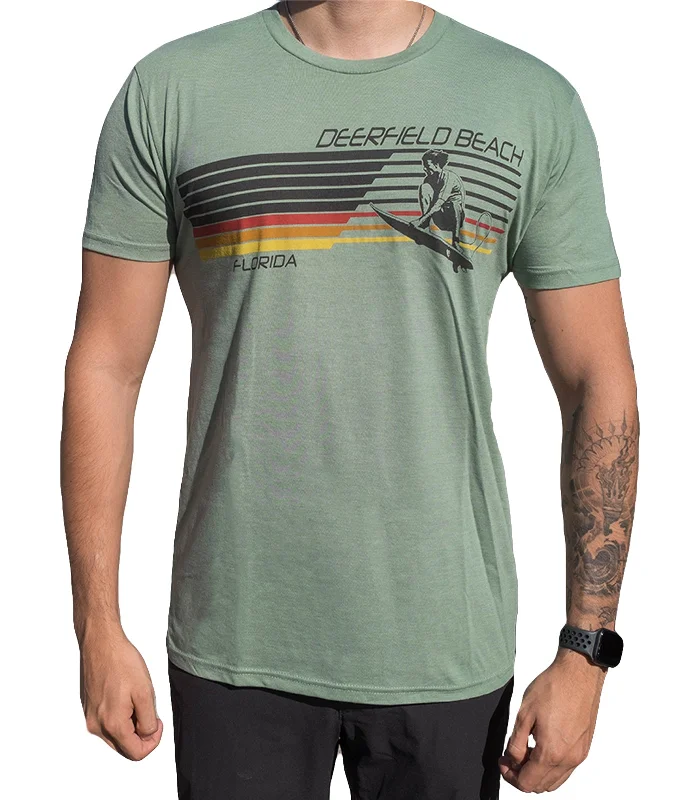 Moisture wicking Deerfield Beach Surf Lines SS Tee
