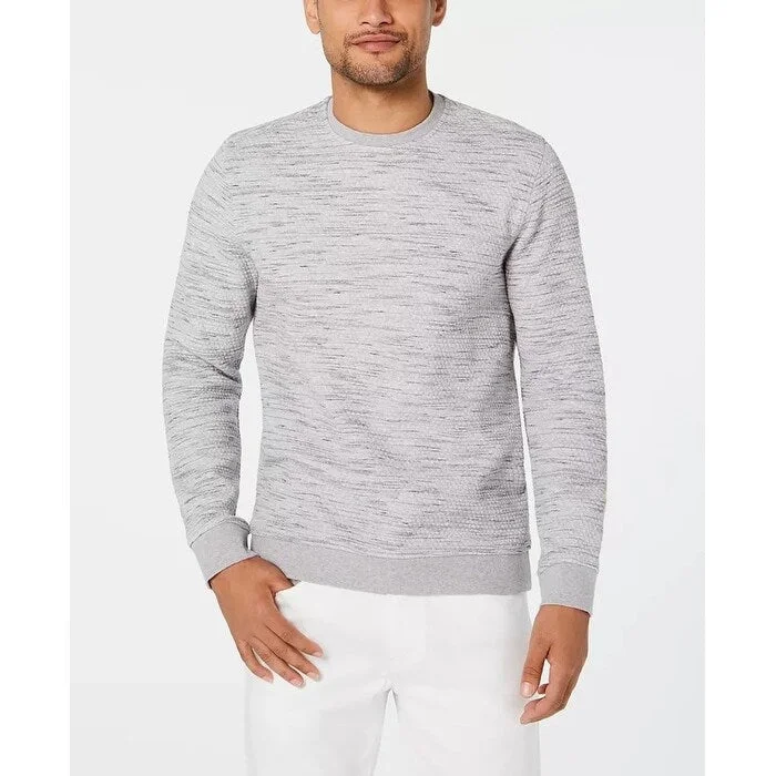Breathable Comfort Alfani Men's Heathered Sweatshirt Gray Size XXX-Large