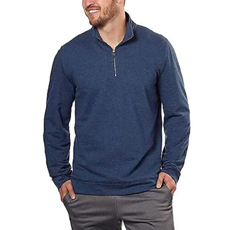 Sports Series Calvin Klein Men's Cotton Modal Long Sleeve 1/4 Zip Night Sky Blue Size Large Sports Series Calvin Klein Men's Cotton Modal Long Sleeve 1/4 Zip Night Sky Blue Size Large