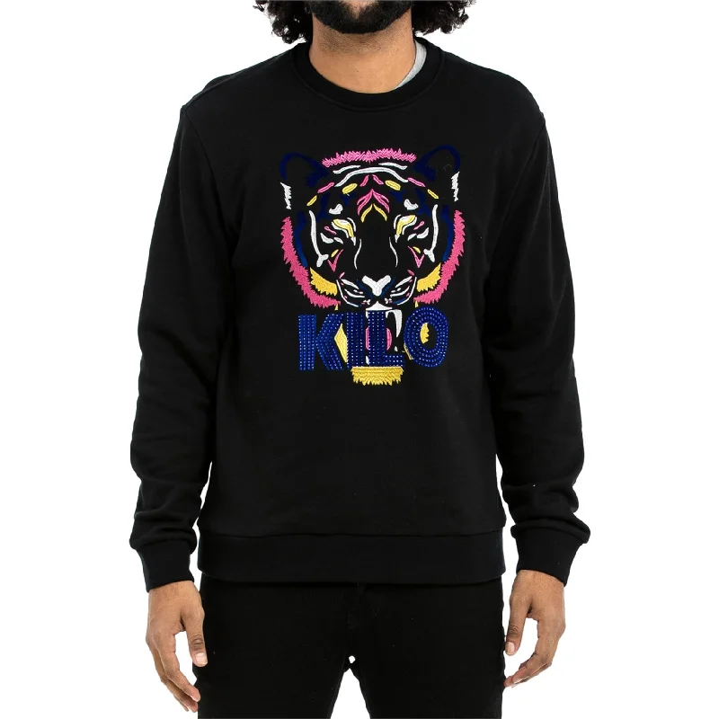 Hudson Mens Tiger Kilo Pullover Sweater, Black, 3XL