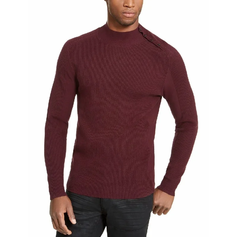 Fresh And Simple INC International Concepts Men's Ribbed Button Sweater Purple Size XL - X-Large