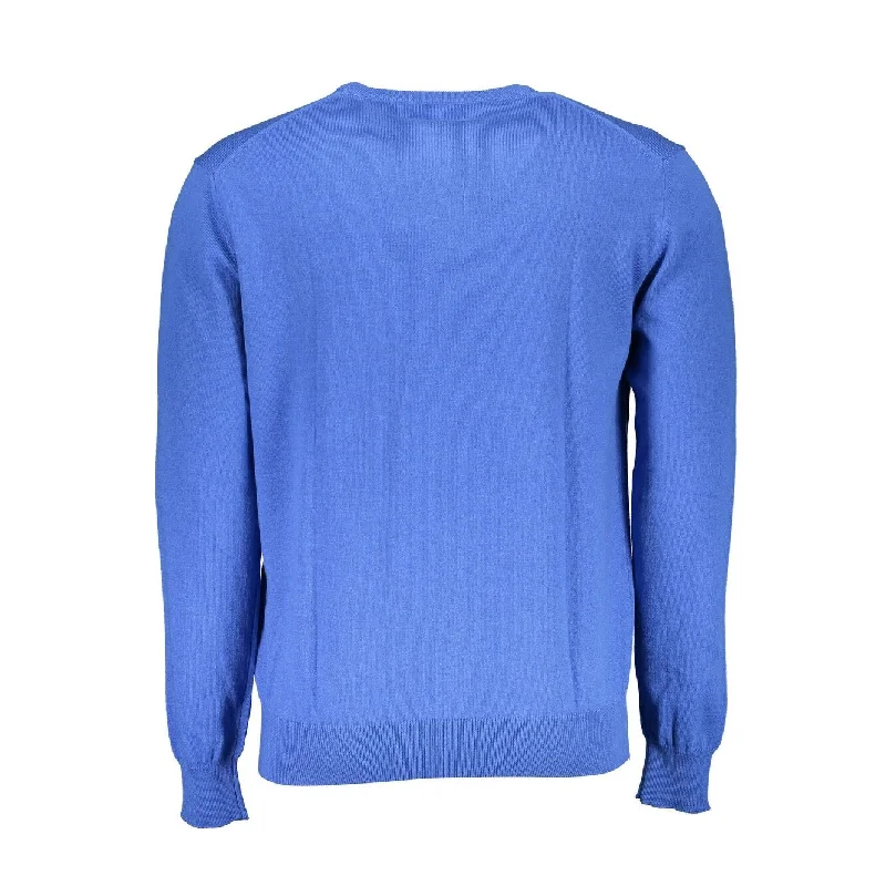 La Martina Blue Cotton Men Men's Sweater