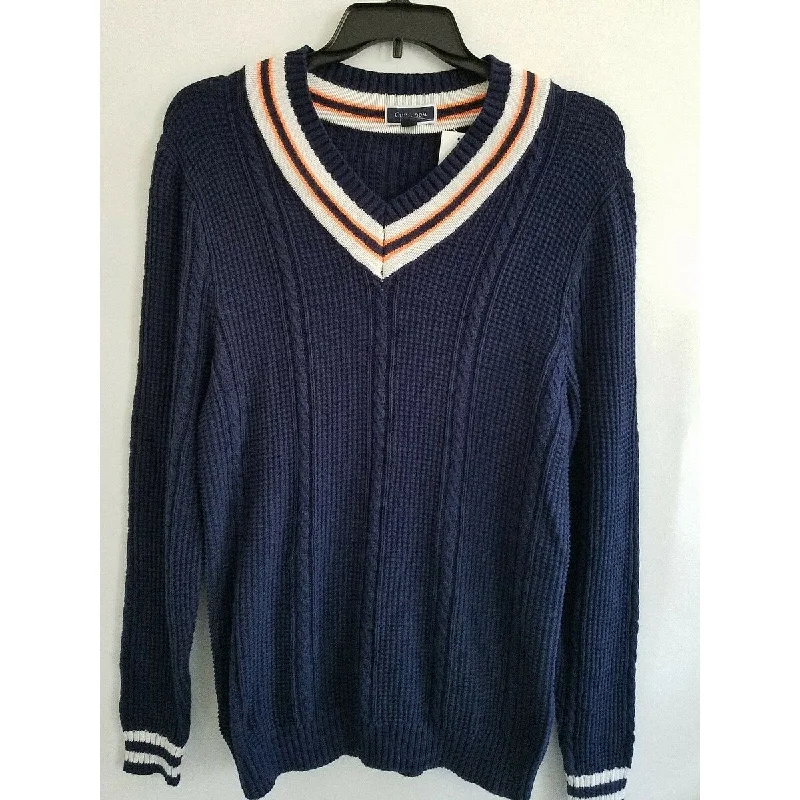 Unique Fashion Club Room Men's Textured Cricket Sweater Blue Size Medium
