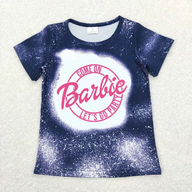 GT0310 Blue Pink B Cartoon Boys Short Sleeve Top T-shirts