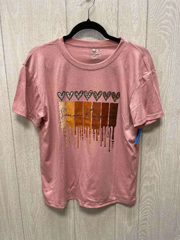 Preview New Products Top Short Sleeve By Shein In Pink, Size: M