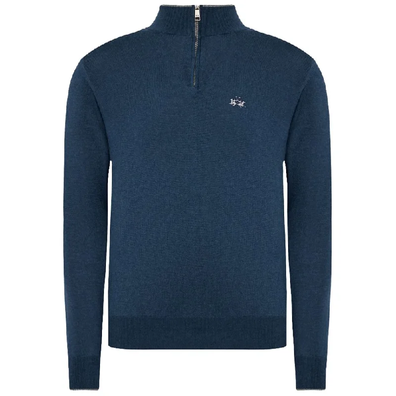 La Martina Blue Acrylic Men's Sweater