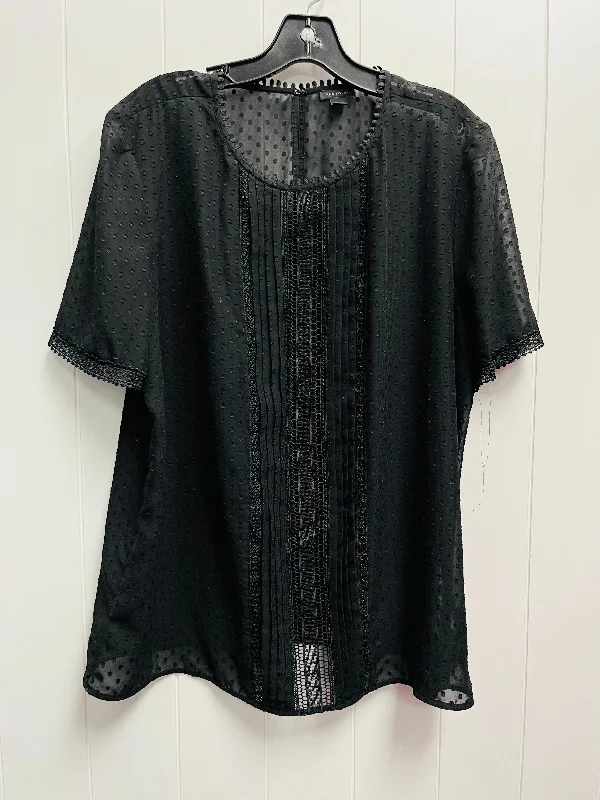 Soft Wear Top Short Sleeve By Ann Taylor In Black, Size: Xl