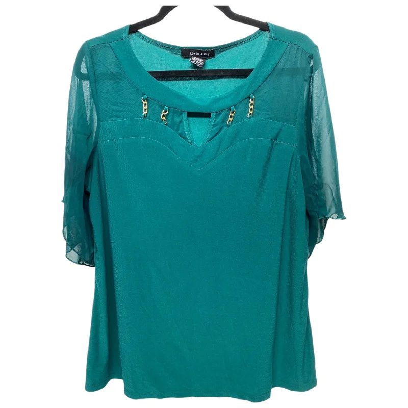 Advanced Design Top Short Sleeve By Clothes Mentor In Green, Size: Xl
