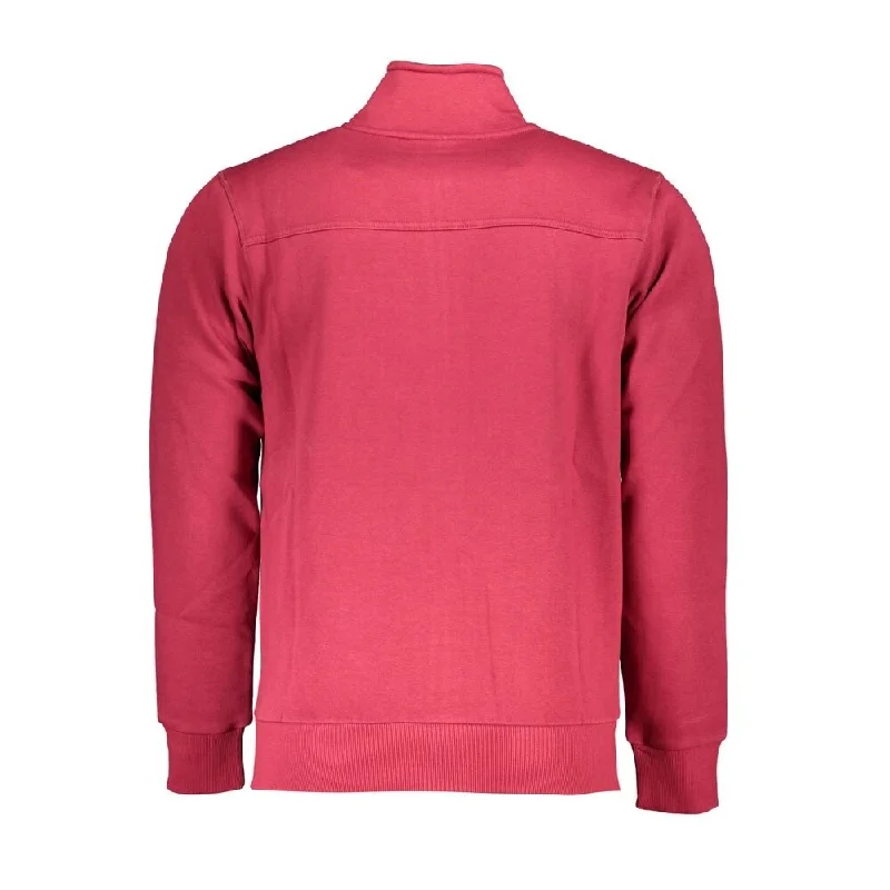 U.S. Grand Polo Chic Pink Long Sleeve Zip Men's Sweatshirt