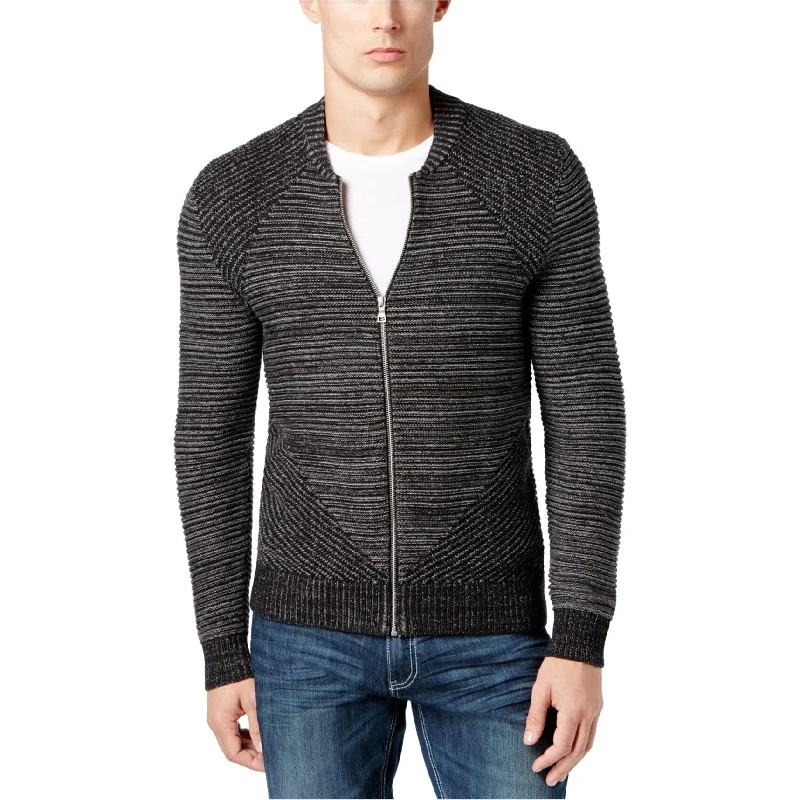 I-N-C Mens Variable Striped Cardigan Sweater