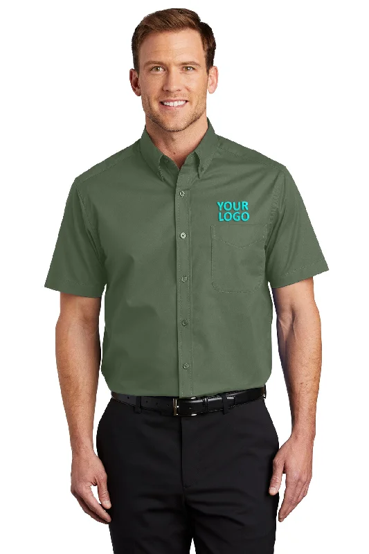 Comfortable Fitwear Port Authority Short Sleeve Easy Care Custom Shirts, Clover Green Comfortable Fitwear Port Authority Short Sleeve Easy Care Custom Shirts, Clover Green