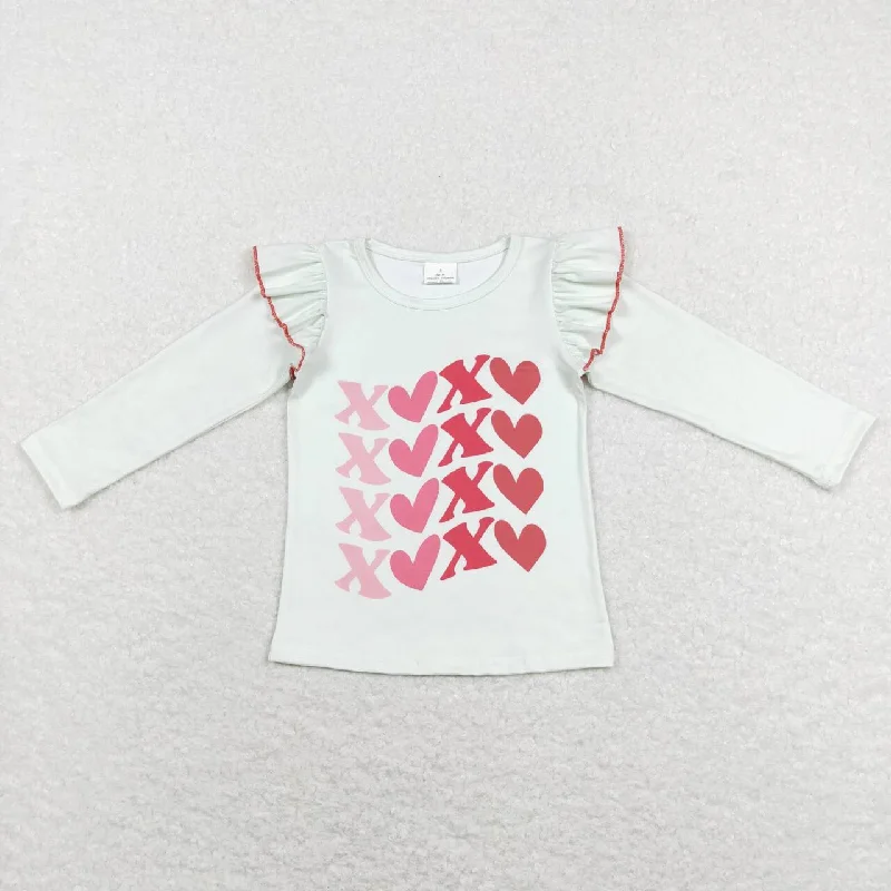 GT0441 Valentine Pink Love Girls Short Sleeve Top T-shirts