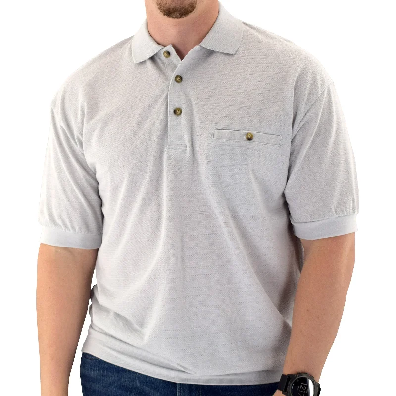 Classics By Palmland Short Sleeve Banded Bottom Shirt 6070-244 Big and Tall-Light Grey