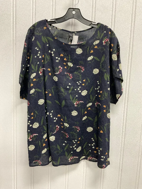 Modern Comfort Top Short Sleeve By Clothes Mentor In Navy, Size: 3x