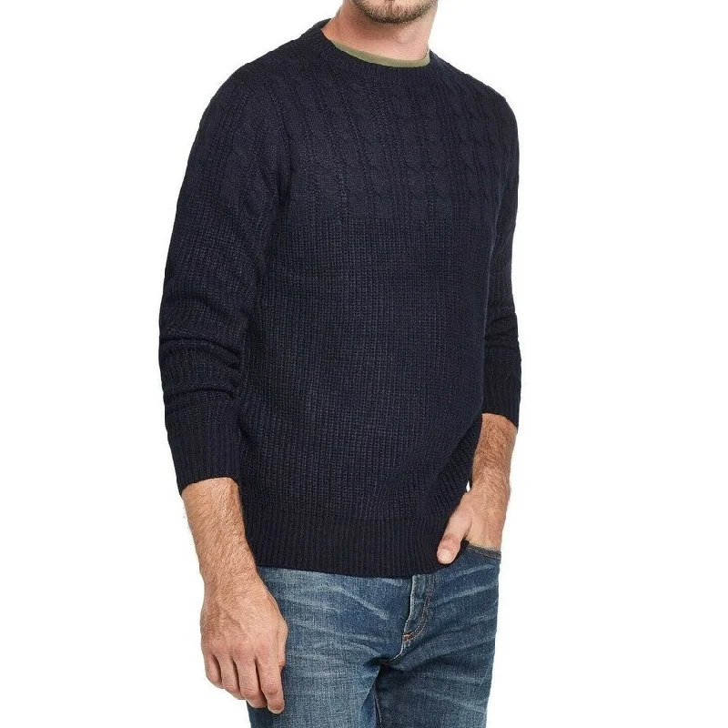 Modern Tailoring Weatherproof Vintage Men's Cable Yolk Sweater Blue Size Medium