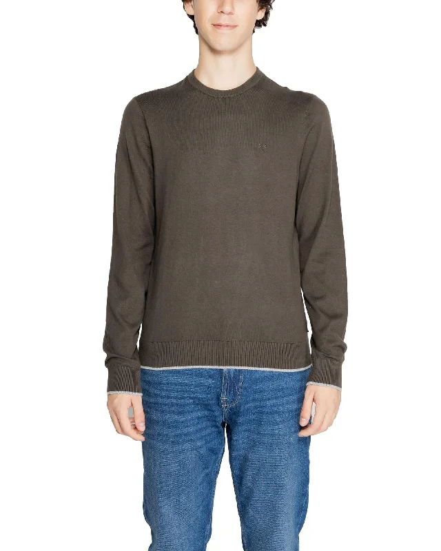 Elegant And Elegant Armani Exchange  Men's Crew Neck Sweater - Dark Green