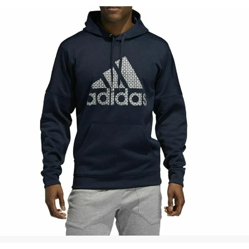 Elegant Series Adidas Men's Team Issue Fleece Logo Hoodie Dark Blue Size Small