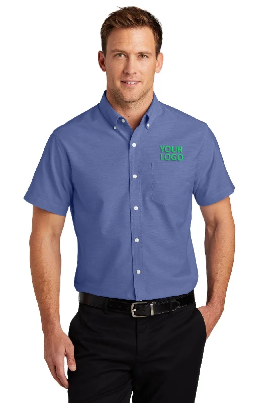 Classic Style Port Authority Short Sleeve SuperPro Custom Oxford Shirts, Navy