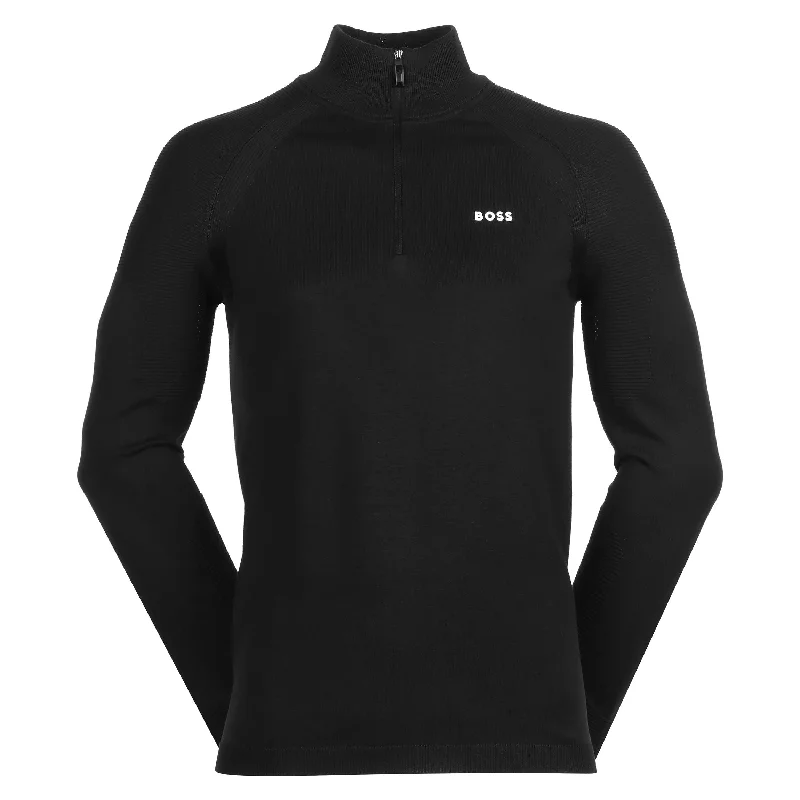 Comfy Chic Wear Hugo Boss Men's Perfom-X Quarter Zip Sweatshirt, Black