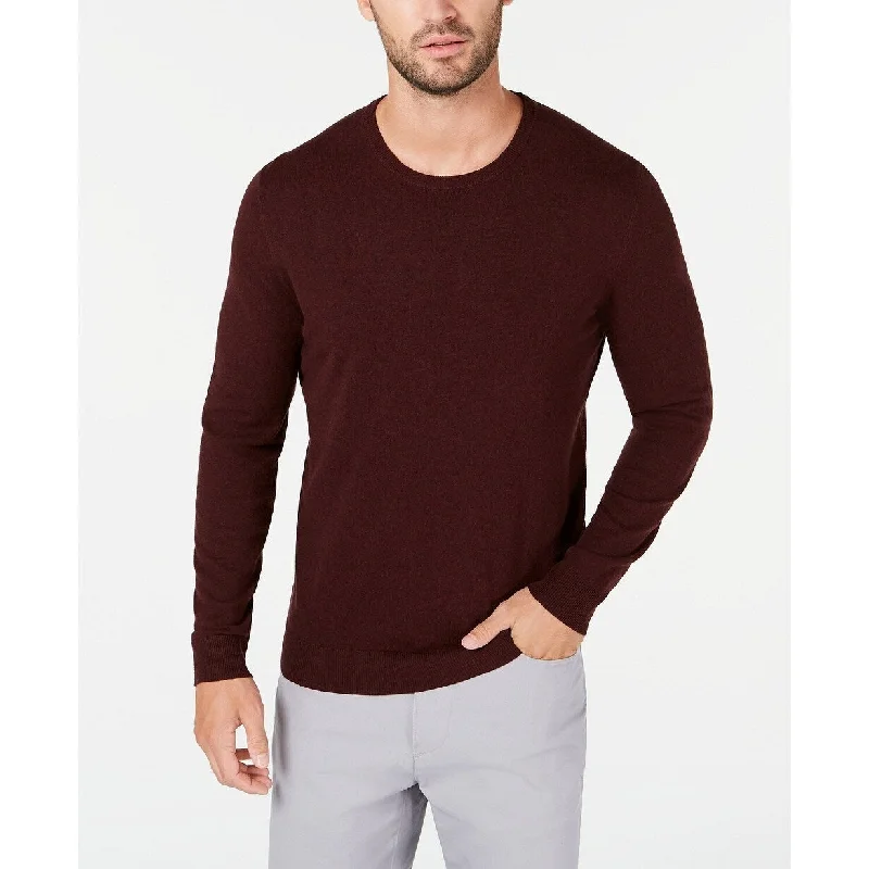 Elegant Style Alfani Men's Solid Crewneck Sweater Wine Size 3 Extra Large