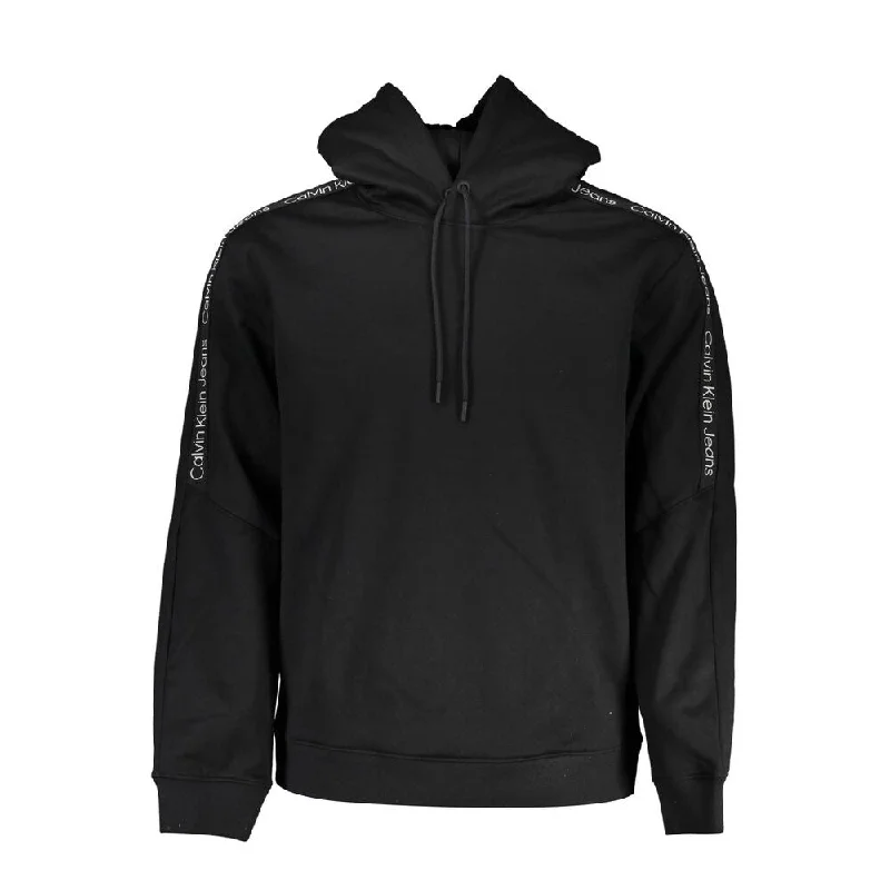 Calvin Klein Sleek Fleece Hooded Sweatshirt in Men's Black