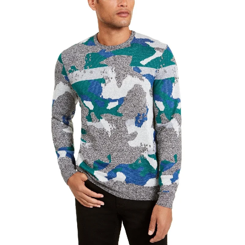 Cozy Fashion Alfani Men's Abstract Jacquard Crewneck Sweater Gray Size 2 Extra Large Cozy Fashion Alfani Men's Abstract Jacquard Crewneck Sweater Gray Size 2 Extra Large
