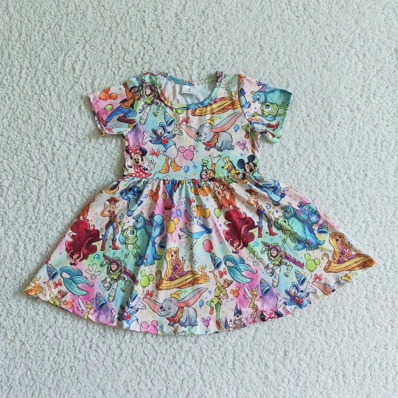Breathable Style Clearance B13-16 Pink Blue Princess Cartoon Girls Short Sleeve Dresses Breathable Style Clearance B13-16 Pink Blue Princess Cartoon Girls Short Sleeve Dresses