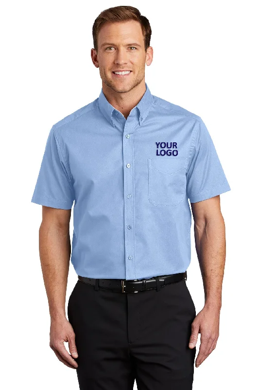 Ethnic Style Port Authority Tall Short Sleeve Custom Easy Care Shirts, Light Blue/ Light Stone Ethnic Style Port Authority Tall Short Sleeve Custom Easy Care Shirts, Light Blue/ Light Stone