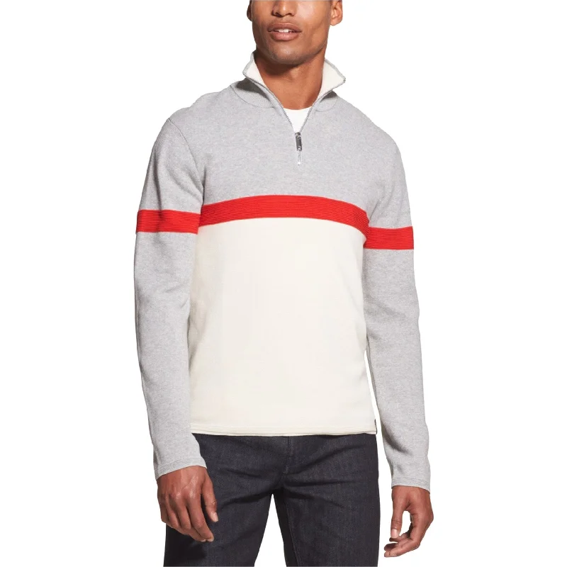 DKNY Mens Colorblocked Pullover Sweater, Grey, XX-Large